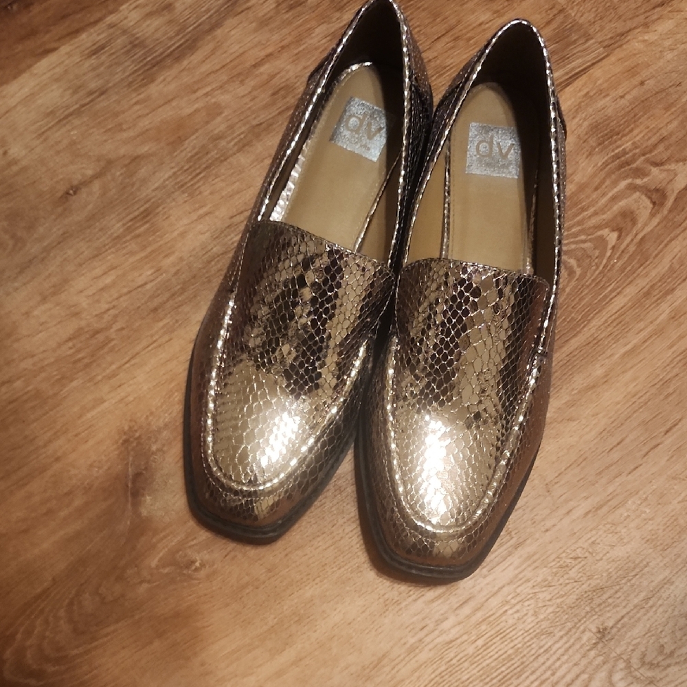DV by Dolce Vita Metallic Snakeskin Loafers